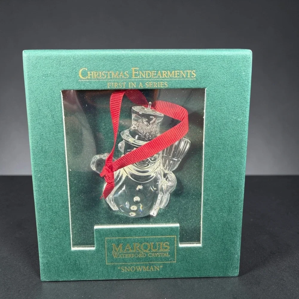 Marquis by Waterford‎ Crystal Snowman Ornament Christmas Endearments 1st Series
